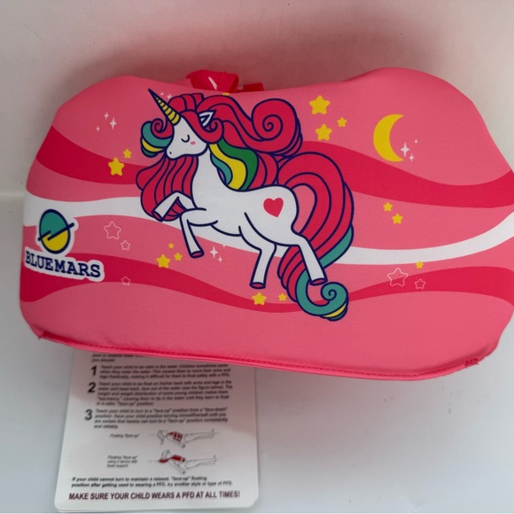 BlueMars Pink Unicorn Swim Vest. U.S Coast Guard Approved Toddler Swim Vest - Picture 3 of 7